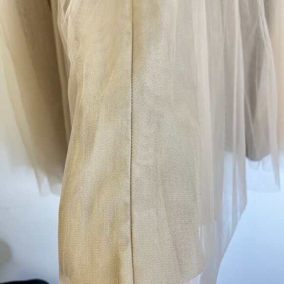 Space 46 Adrian Gold Coffee Tulle Skirt Sz L Fairycore Soft Girl Midi Whimsical - Picture 6 of 10
